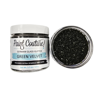 Green Velvet German Glass Glitter
