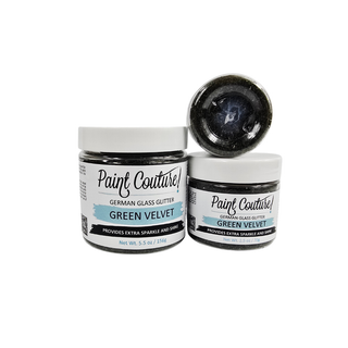 Green Velvet German Glass Glitter